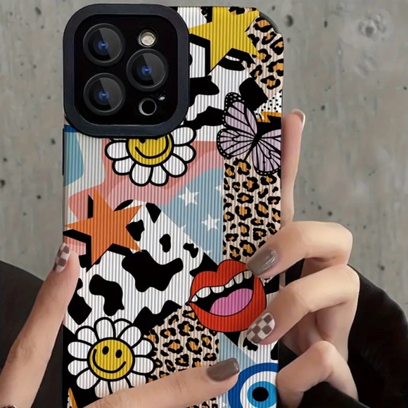 Apple iPhone Phone Case Anti-Fall Vertical Grain Cow Leopard Pattern - Picture 5 of 5